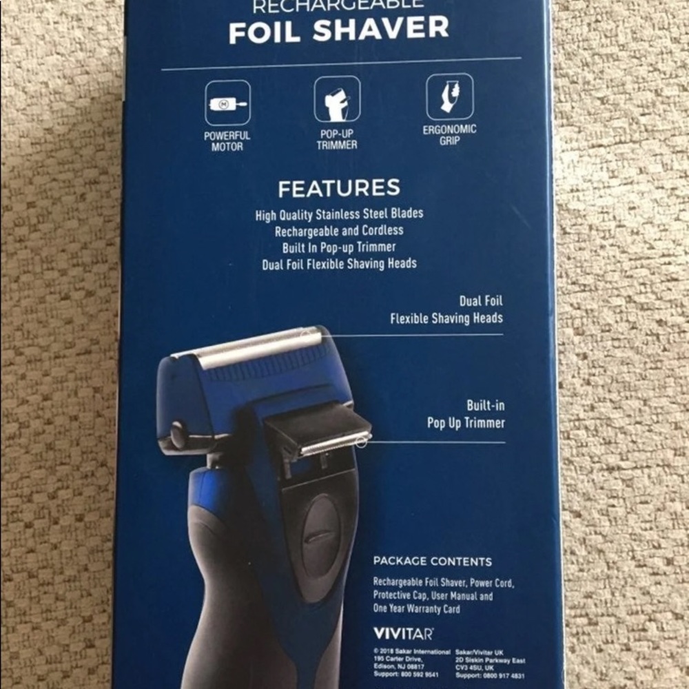 Vivitar Rechargeable Foil Shaver (BLUE)